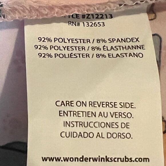 Zoe and Chloe Womens Floofster V-Neck Scrub Top Dogs Pink Small NWT - Picture 8 of 9